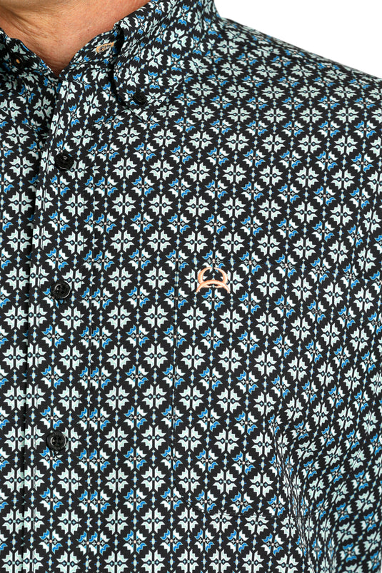 Cinch Mens ARENAFLEX Long Sleeve Print Shirt - Black