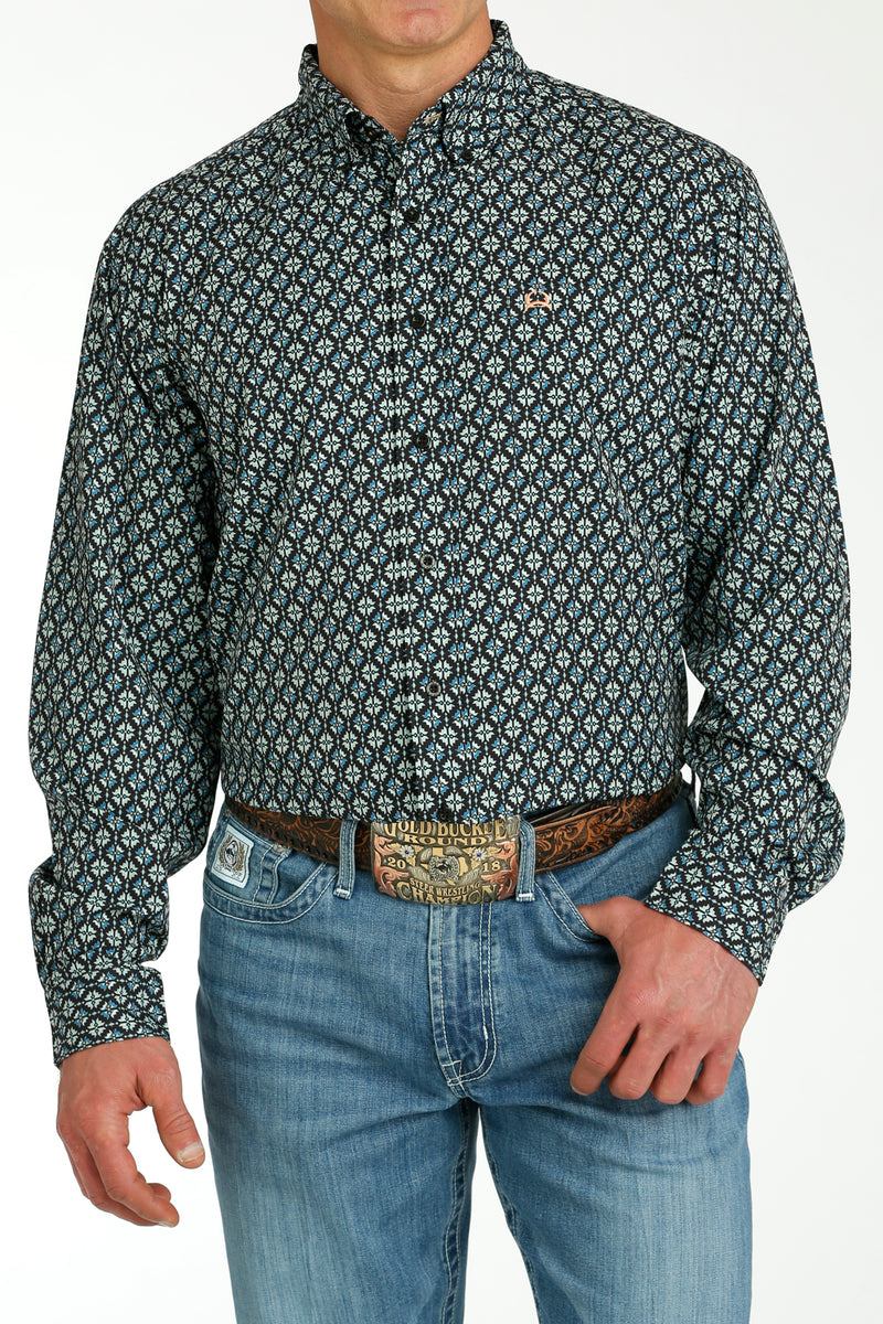 Load image into Gallery viewer, Cinch Mens ARENAFLEX Long Sleeve Print Shirt - Black
