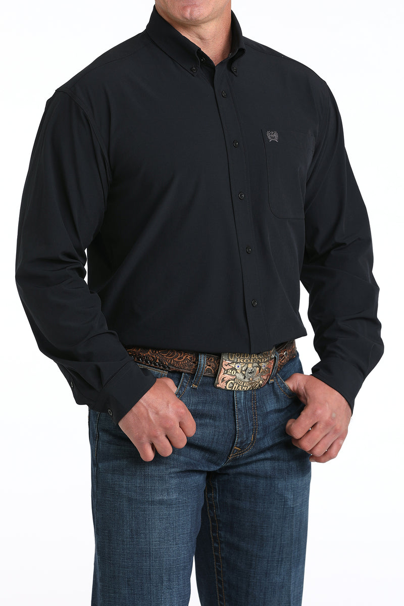 Load image into Gallery viewer, Cinch Mens ARENAFLEX Long Sleeve Solid Shirt - Black
