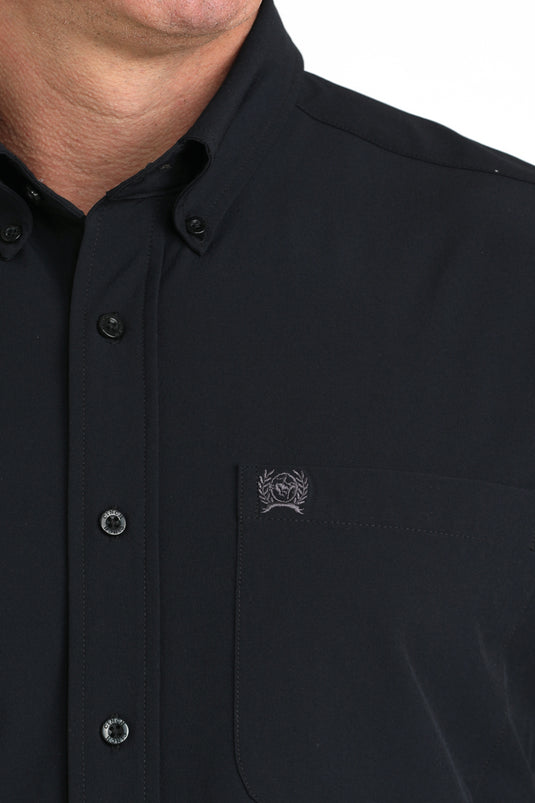 Cinch Mens ARENAFLEX Long Sleeve Solid Shirt - Black