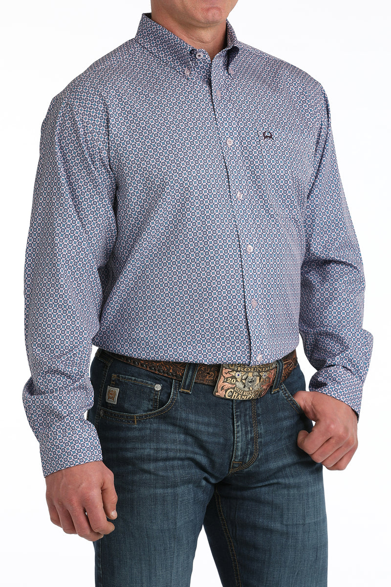 Load image into Gallery viewer, Cinch Mens ARENAFLEX Long Sleeve Geometric Shirt -Lilac
