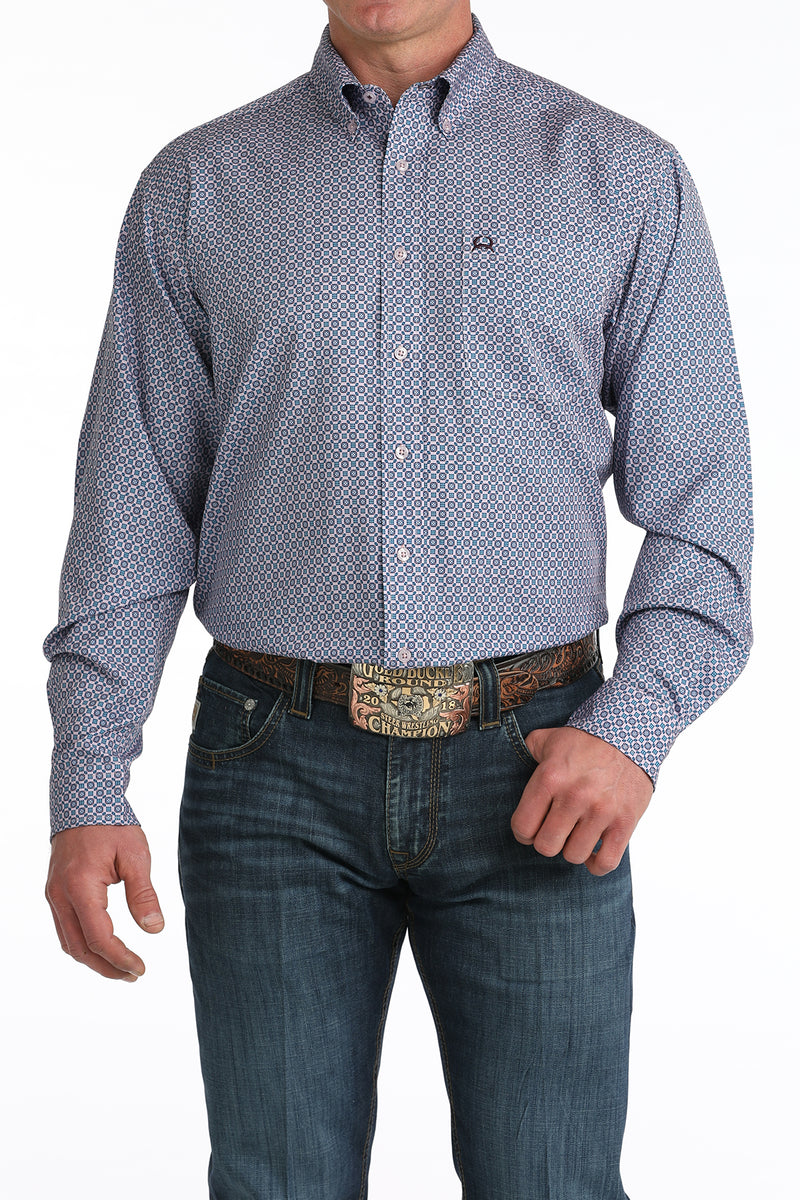 Load image into Gallery viewer, Cinch Mens ARENAFLEX Long Sleeve Geometric Shirt -Lilac
