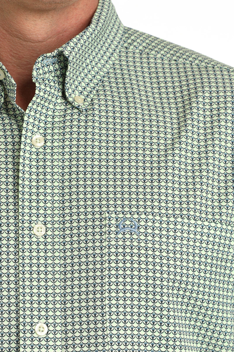 Load image into Gallery viewer, Cinch Mens ARENAFLEX Long Sleeve Geometric Print Shirt - Green
