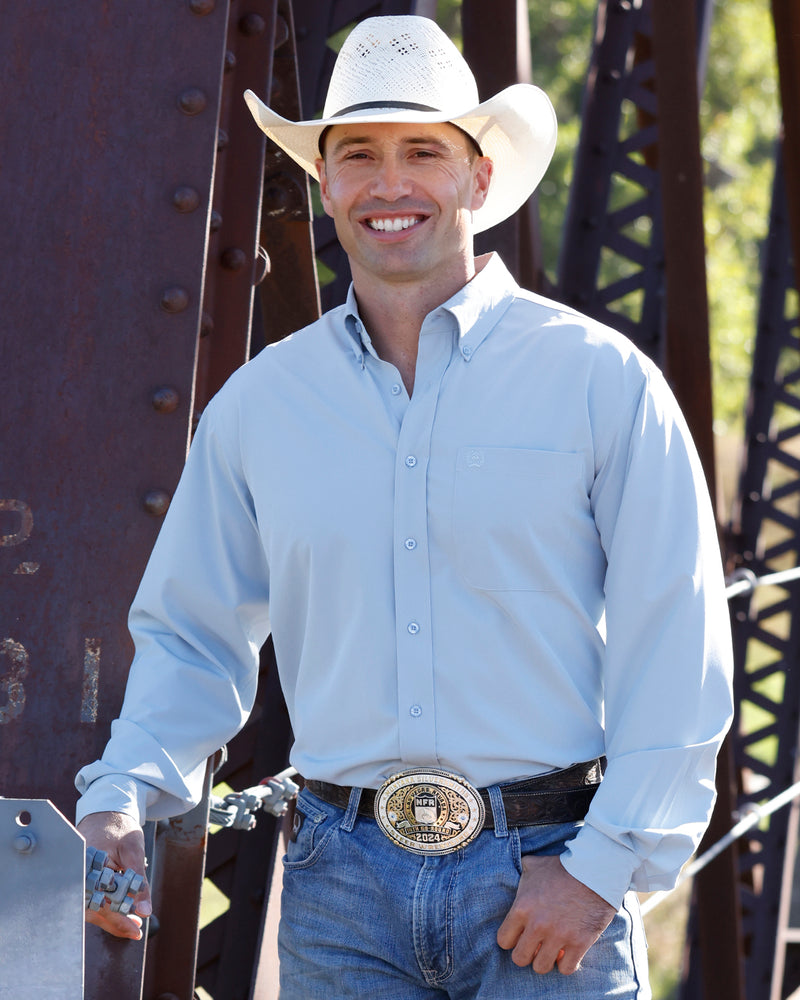 Load image into Gallery viewer, Cinch Mens ARENAFLEX Long Sleeve Solid Shirt - Light Blue
