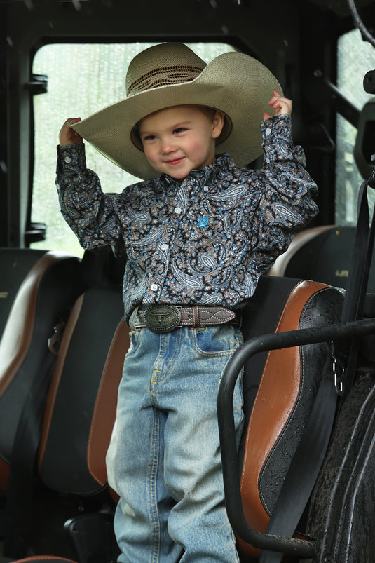 Cinch Toddler Long Sleeve Paisley Print Shirt - Multi