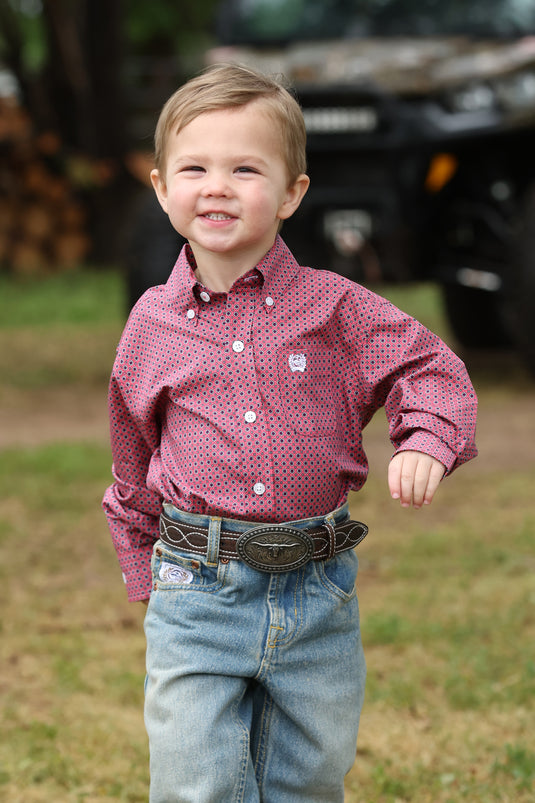 Cinch Infant Long Sleeve Print Shirt - Pink