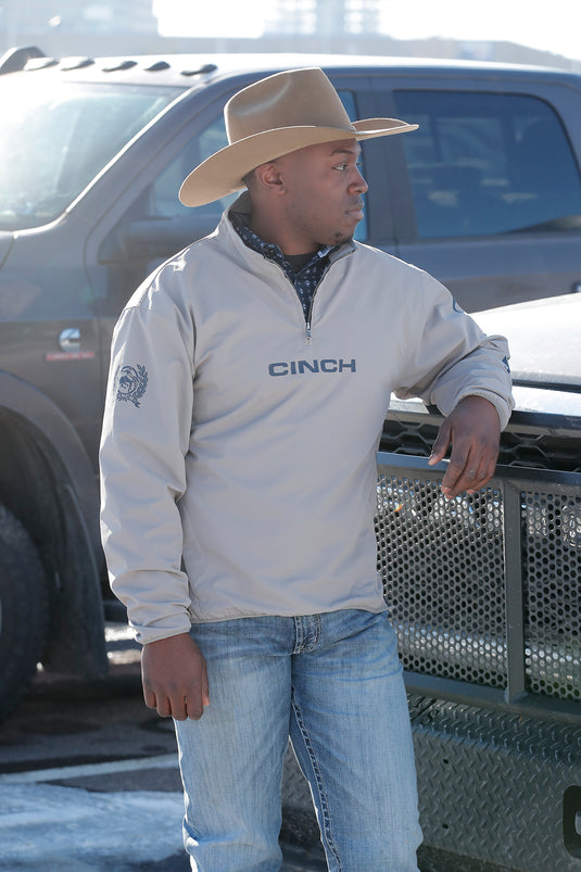 Cinch Mens 1/4 Zip & Side Zip Windbreaker Pullover - Gray