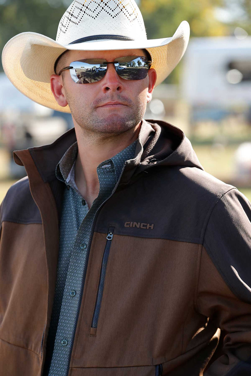 Load image into Gallery viewer, Cinch Men's Hooded Bonded Jacket - Brown
