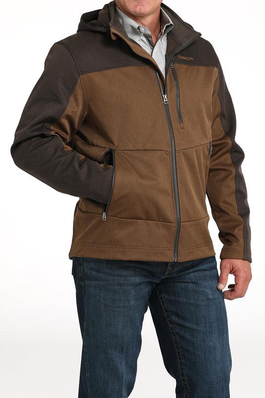 Cinch Men's Hooded Bonded Jacket - Brown