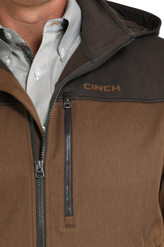 Cinch Men's Hooded Bonded Jacket - Brown