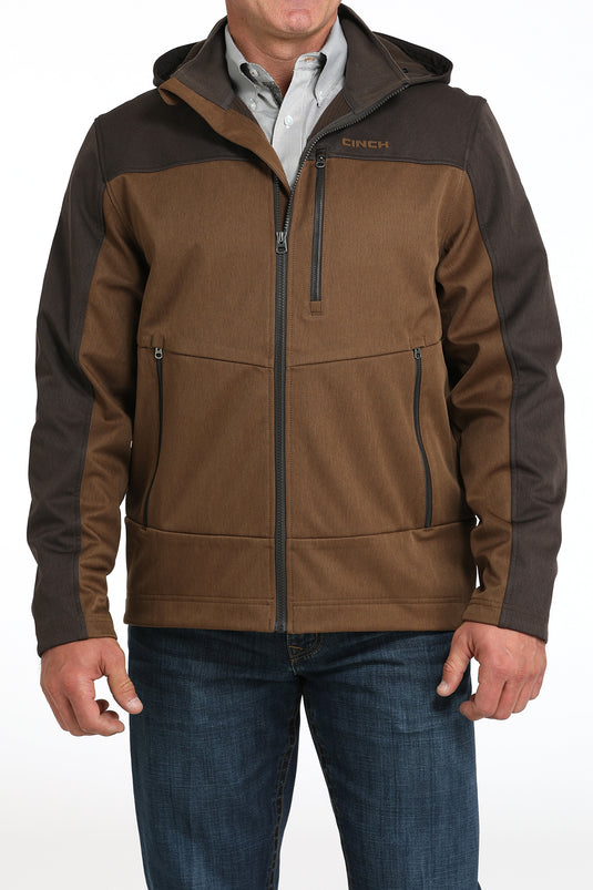 Cinch Men's Hooded Bonded Jacket - Brown