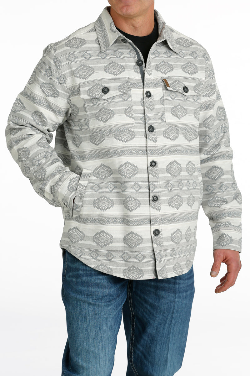 Load image into Gallery viewer, Cinch Mens Jacquard Shirt Jacket - White/Gray
