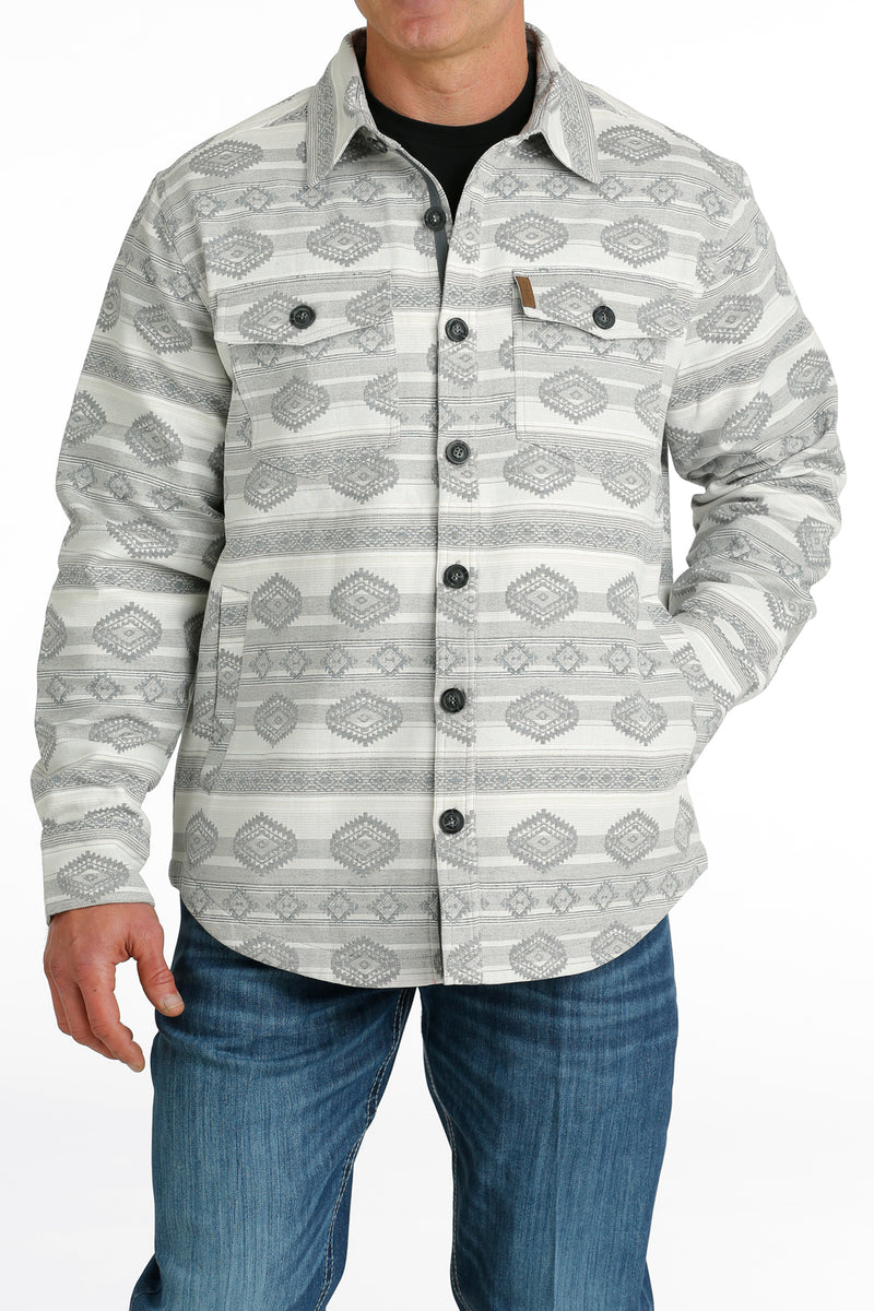 Load image into Gallery viewer, Cinch Mens Jacquard Shirt Jacket - White/Gray
