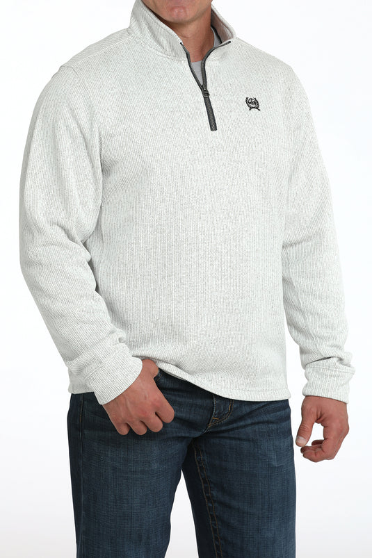 Cinch Mens 1/4 Zip Sweater Knit Pullover - Gray