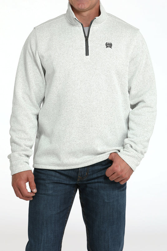 Cinch Mens 1/4 Zip Sweater Knit Pullover - Gray