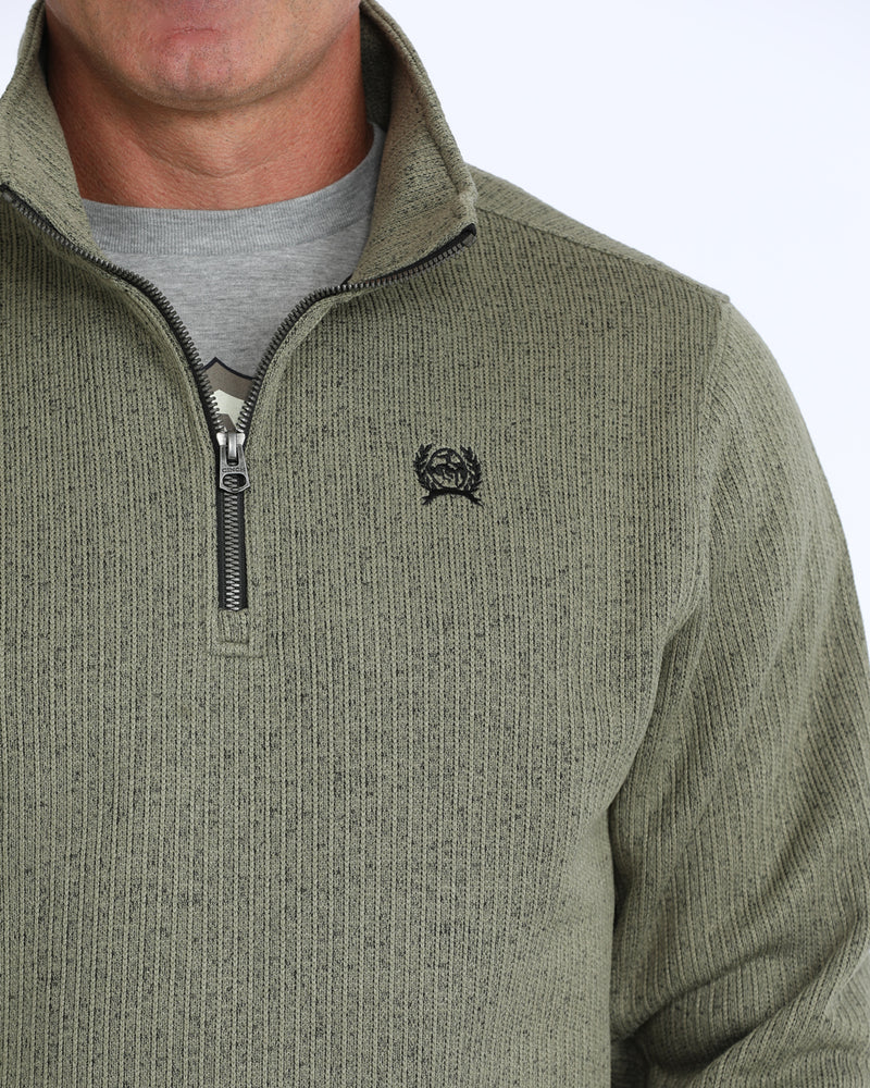 Load image into Gallery viewer, Cinch Mens 1/4 Zip Sweater Knit Pullover - Olive
