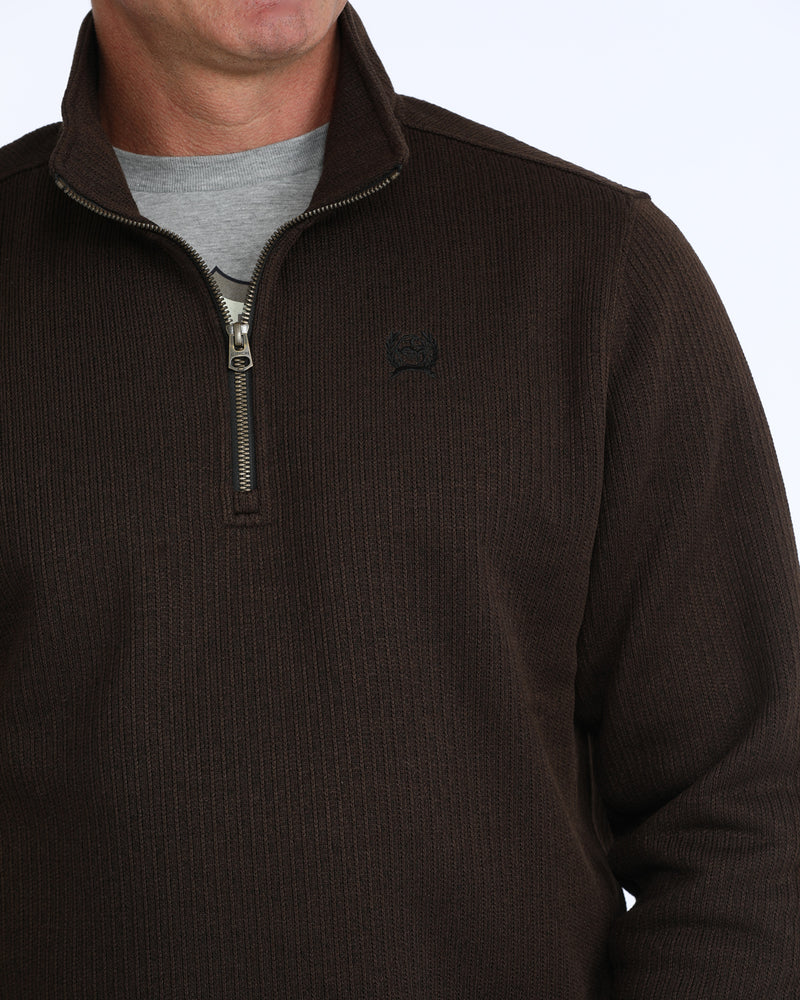 Load image into Gallery viewer, Cinch Mens 1/4 Zip Sweater Knit Pullover - Brown
