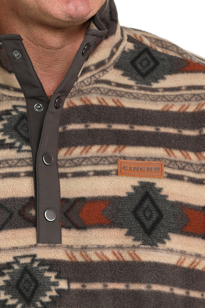 Load image into Gallery viewer, Cinch Mens Polar Fleece Aztec Print Pullover - Brown
