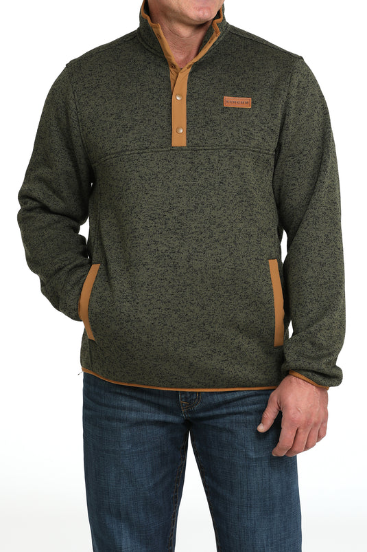 Cinch Mens Sweater Knit Pullover - Olive