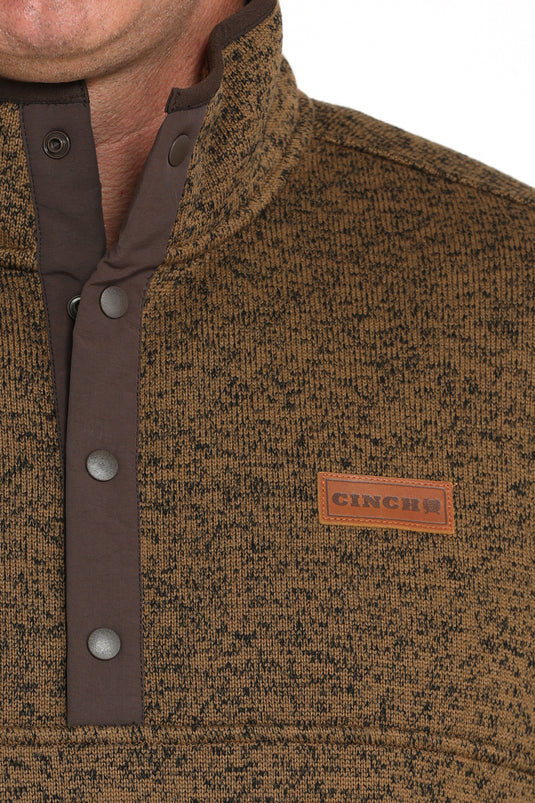 Cinch Mens Sweater Knit Pullover - Khaki