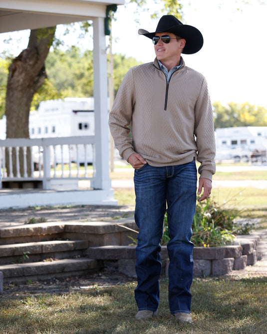 Cinch Mens 1/2 Zip Pullover - Stone