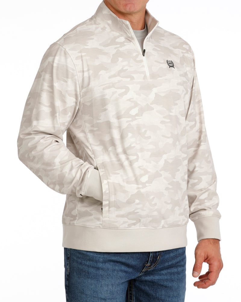 Load image into Gallery viewer, Cinch Mens 1/4 Zip Camo Print Pullover - Gray
