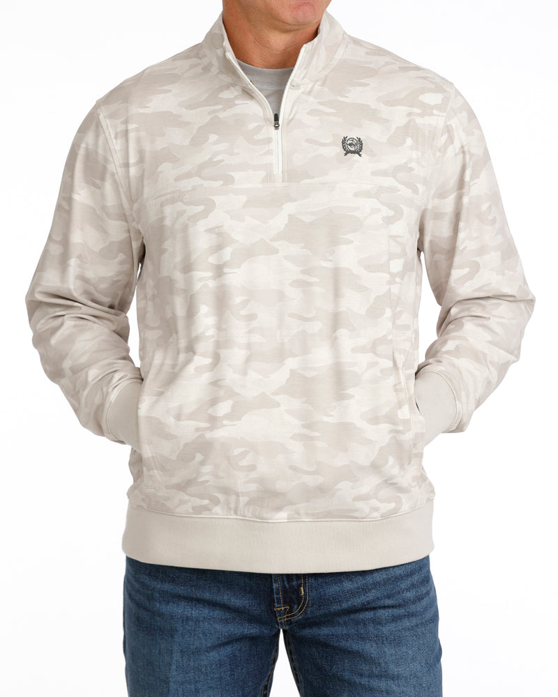 Load image into Gallery viewer, Cinch Mens 1/4 Zip Camo Print Pullover - Gray
