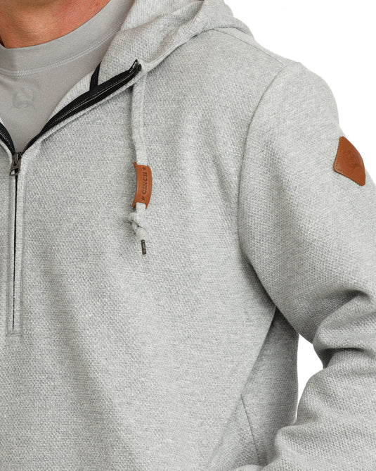 Cinch Mens 1/2 Zip Pullover Hoodie - Gray
