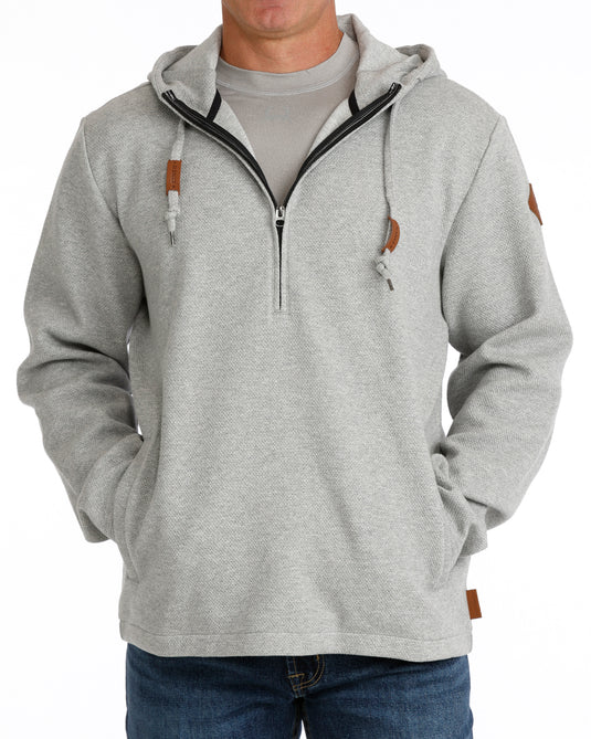 Cinch Mens 1/2 Zip Pullover Hoodie - Gray