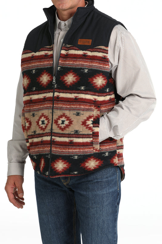 Cinch Men's Reversible Color Blocked Polyfill Quilted Vest - Khaki