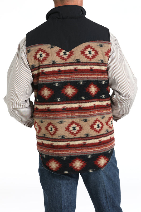 Cinch Men's Reversible Color Blocked Polyfill Quilted Vest - Khaki