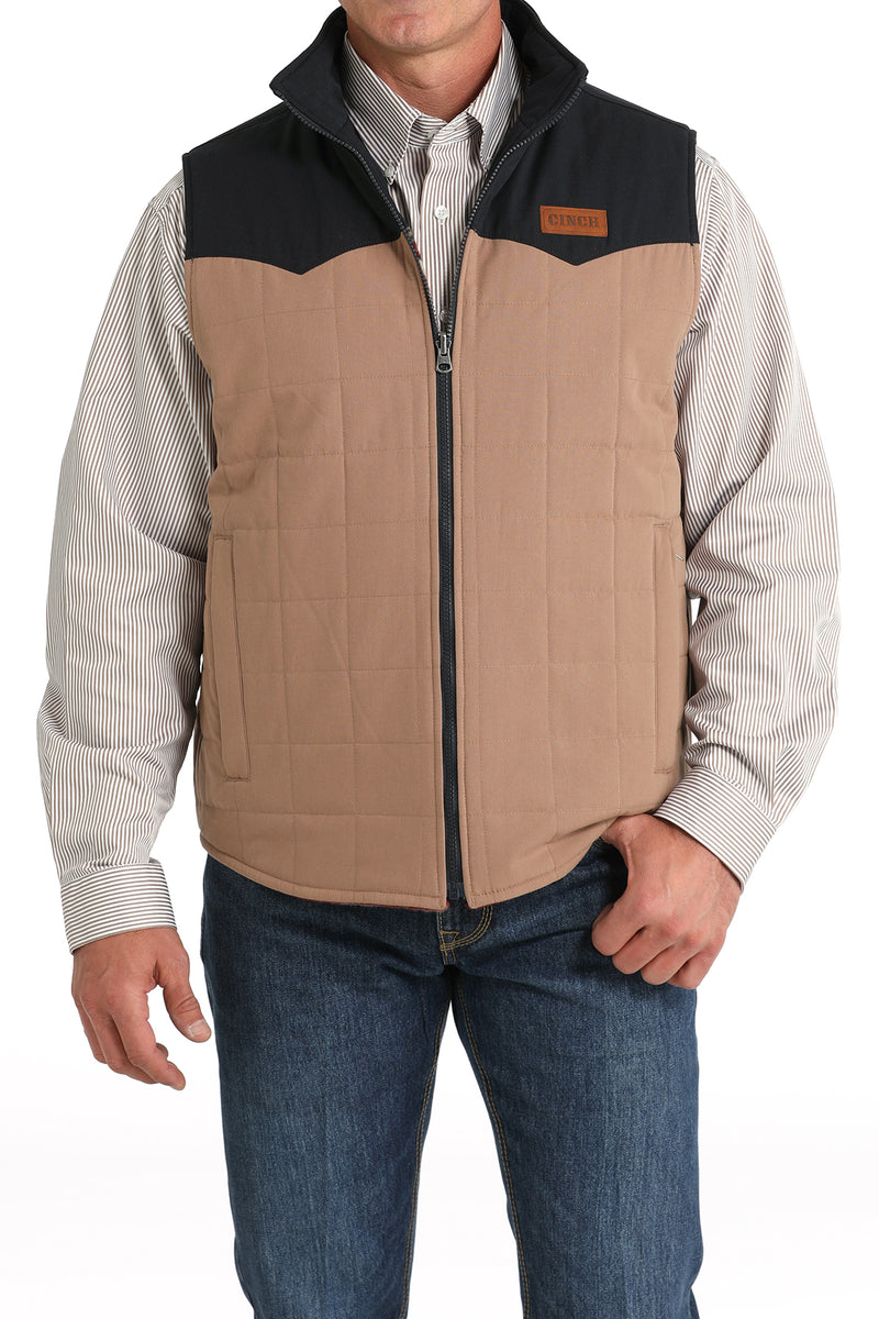 Load image into Gallery viewer, Cinch Men's Reversible Color Blocked Polyfill Quilted Vest - Khaki
