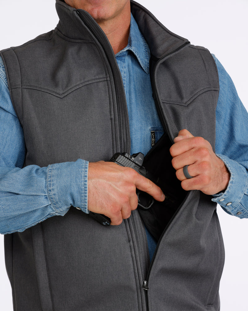 Load image into Gallery viewer, Cinch Men's Concealed Carry Bonded Vest - Charcoal
