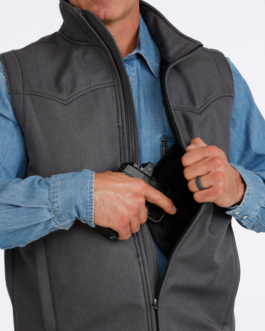 Cinch Men's Concealed Carry Bonded Vest - Charcoal