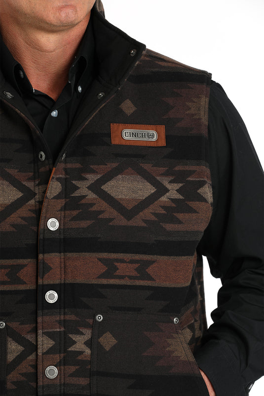 Cinch Men's Reversible Polyfill Quilted Vest - Brown/Black