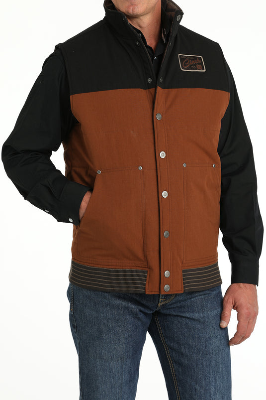 Cinch Men's Reversible Polyfill Quilted Vest - Brown/Black