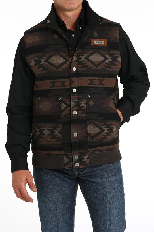 Cinch Men's Reversible Polyfill Quilted Vest - Brown/Black