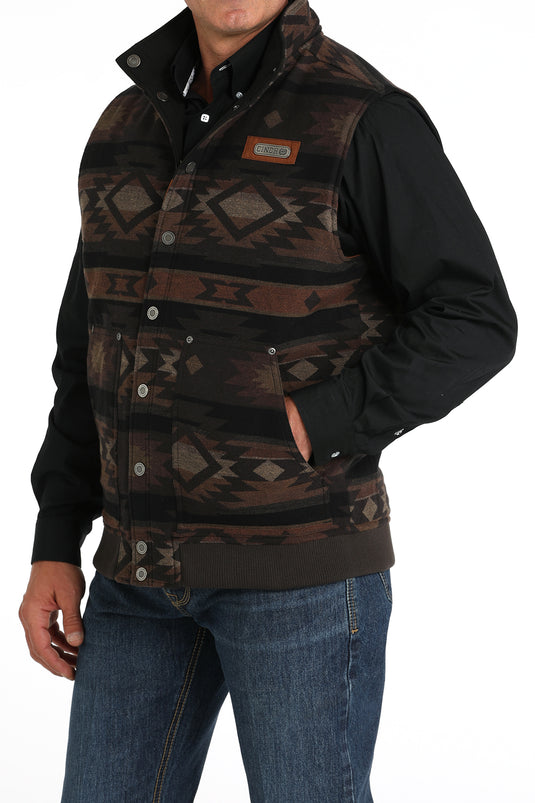 Cinch Men's Reversible Polyfill Quilted Vest - Brown/Black