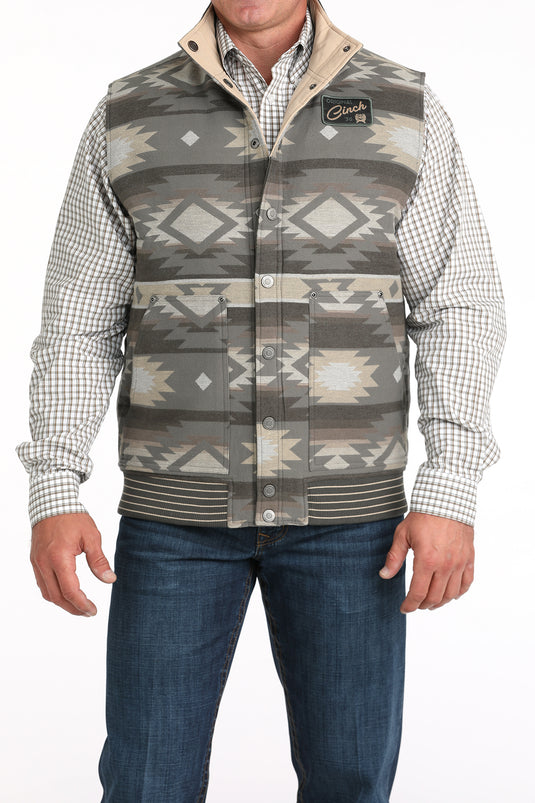 Cinch Men's Reversible Polyfill Quilted Vest - Olive/Cream