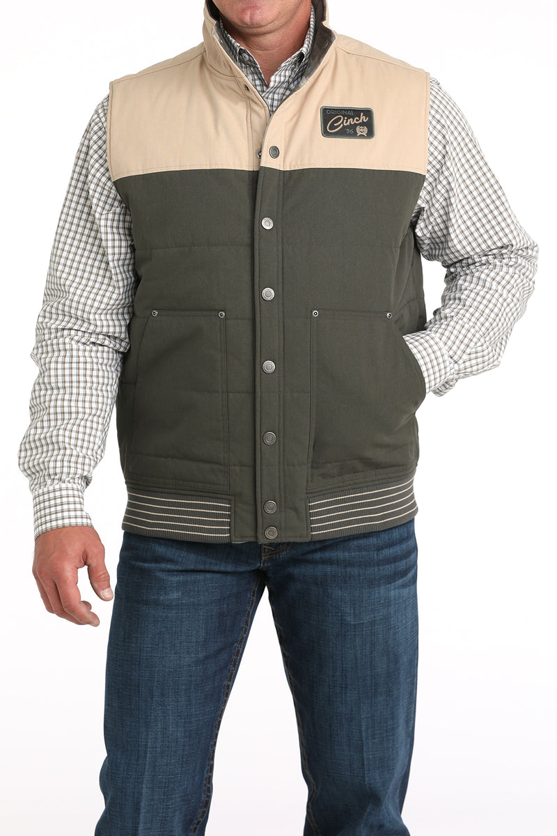 Load image into Gallery viewer, Cinch Men's Reversible Polyfill Quilted Vest - Olive/Cream
