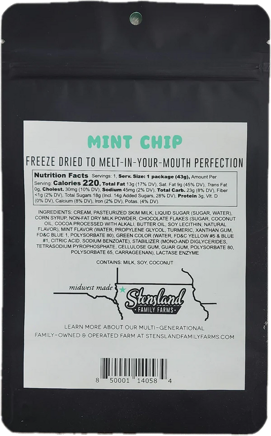 Stensland Family Farms Freeze-Dried Mint Chip Chocolate Chip Cream - 1.5 oz