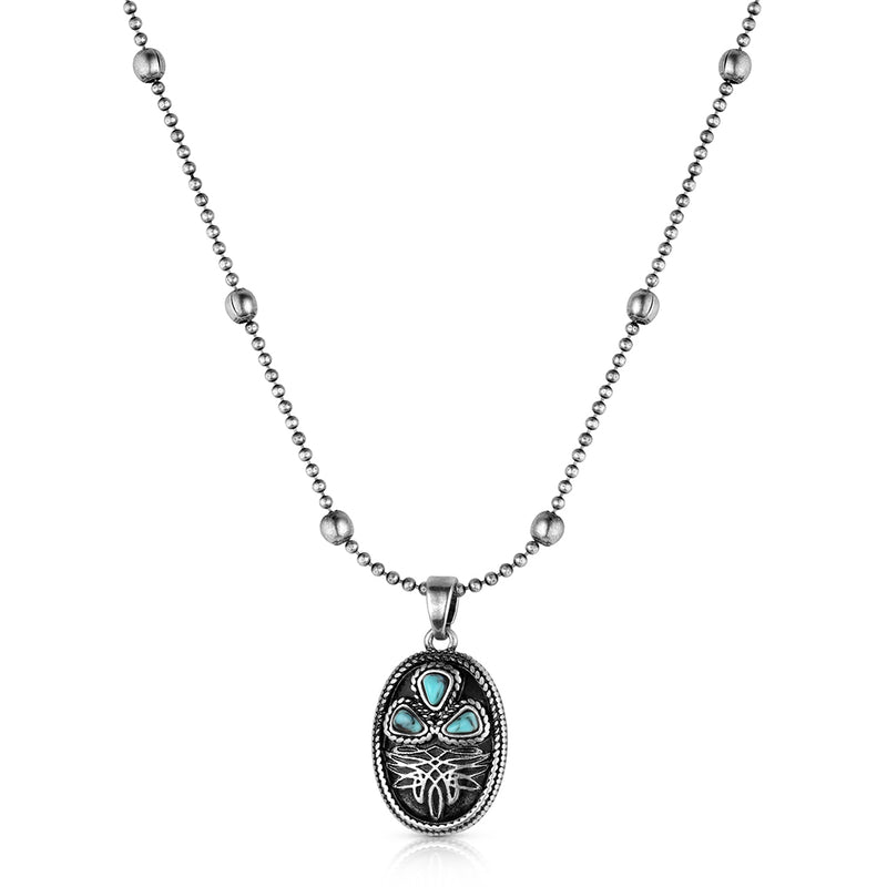 Load image into Gallery viewer, Montana Silversmith's Boot Stitch Turquoise Necklace
