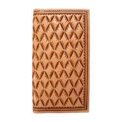 Nocona Large Basketweave Rodeo Wallet / Checkbook Cover - Natural