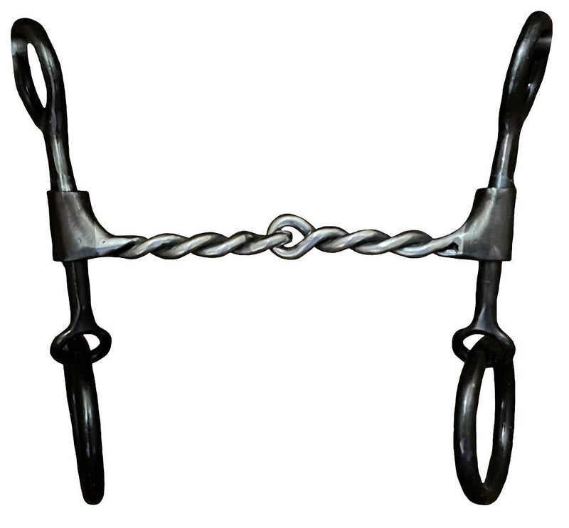 Load image into Gallery viewer, Dutton Old Cowboy Short Shank w/ Large Loose Ring Twisted Wire Snaffle Bit
