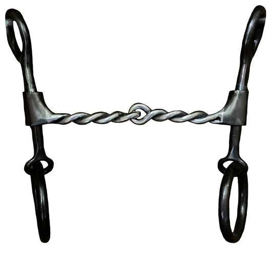 Dutton Old Cowboy Short Shank w/ Large Loose Ring Twisted Wire Snaffle Bit