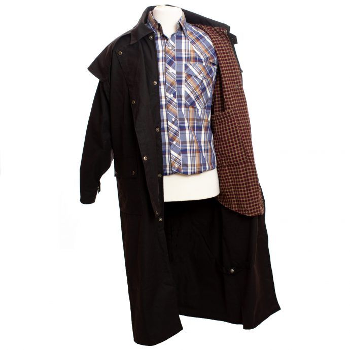 Load image into Gallery viewer, Wyoming Traders Oilskin Riding Duster - Brown
