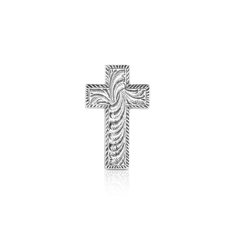 Load image into Gallery viewer, Montana Silversmith's Light Engraved Cross Hat Pin

