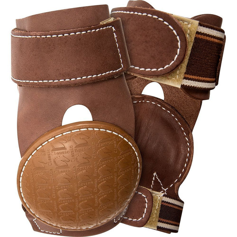 Load image into Gallery viewer, Classic Equine Pro Reiner Hook &amp; Loop Skid Boots - Chocolate
