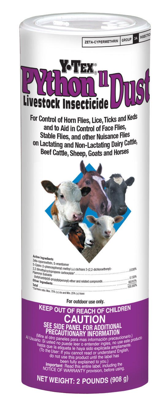 Y-Tex Python II Dust Livestock Insecticide Shaker Can - 2 lb