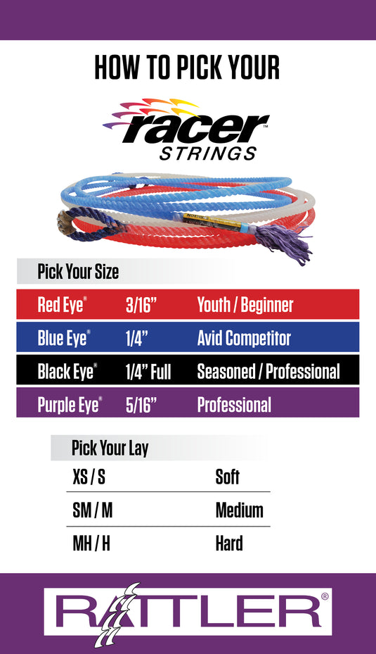 Rattler White Racer Purple Eye Piggin String
